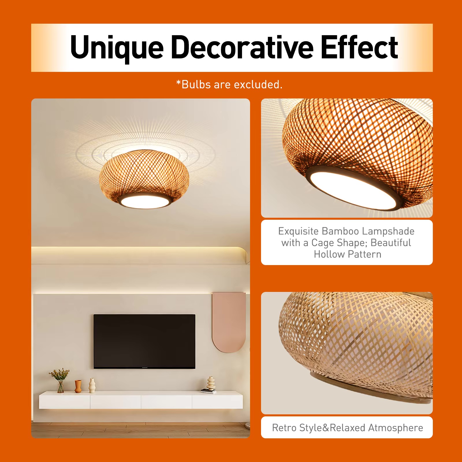 Moc Handwoven Bamboo Pendant Lamp - Soft Natural Light for Calm Interiors