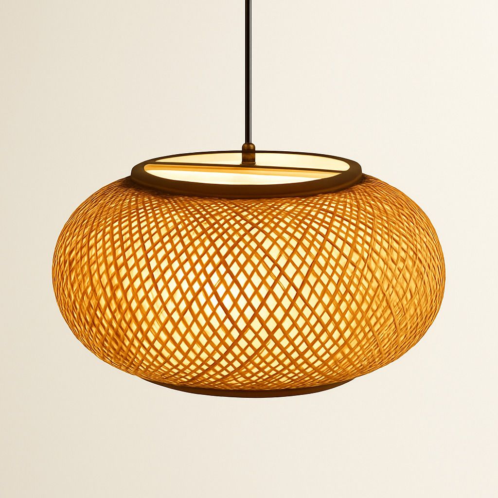 Moc Handwoven Bamboo Pendant Lamp - Soft Natural Light for Calm Interiors