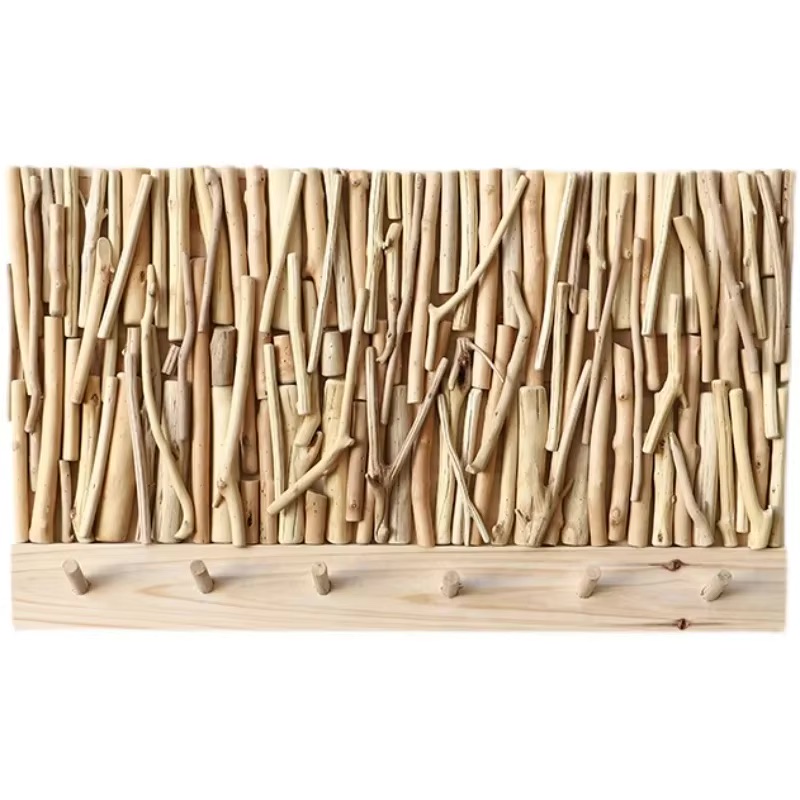 Moc Wooden Wall-Mounted Coat Rack with Hidden Electric Meter Box Cover