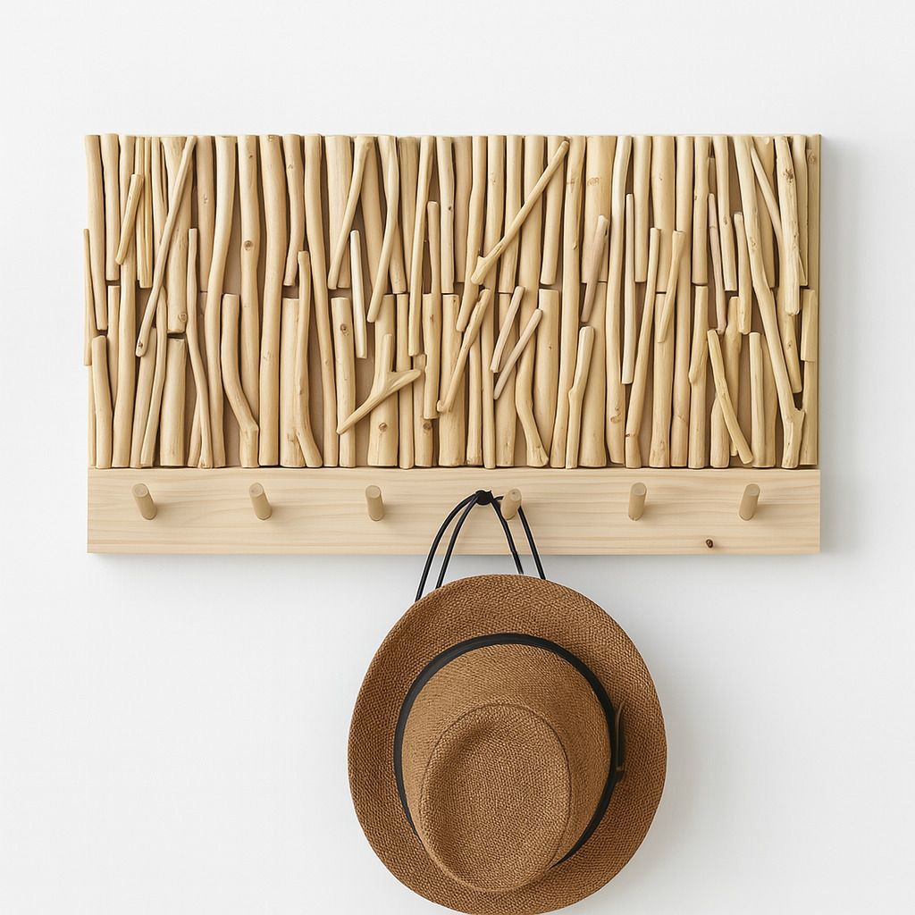 Moc Wooden Wall-Mounted Coat Rack with Hidden Electric Meter Box Cover